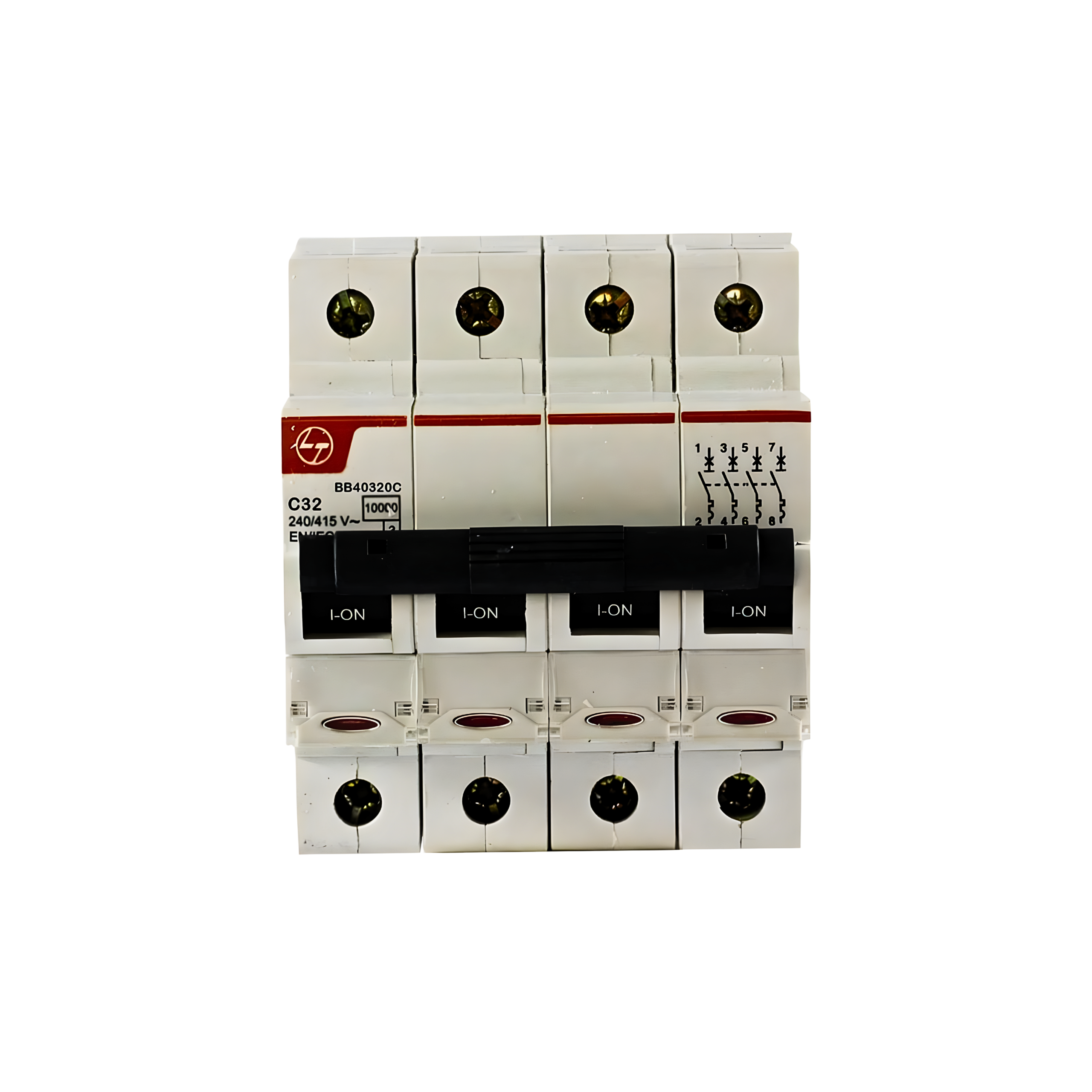 Lauritz Knudsen EXORA, MCB, 4 Pole, 415V AC, 10kA, C Curve, 32A  BB40320C