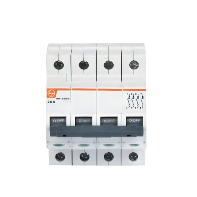 Lauritz Knudsen EXORA, MCB, 4 Pole, 415V AC, 10kA, C Curve, 20A  BB40200C
